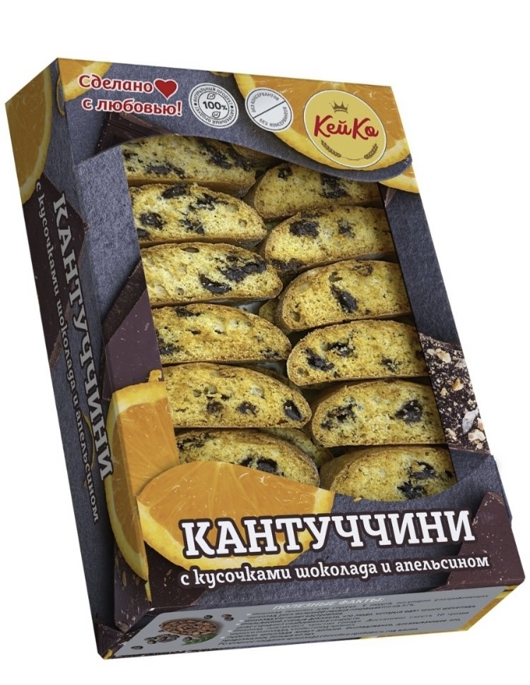  Кей Ко Кантуччини с кусочками шоколада и апельсином, 200г   в Светлограде
