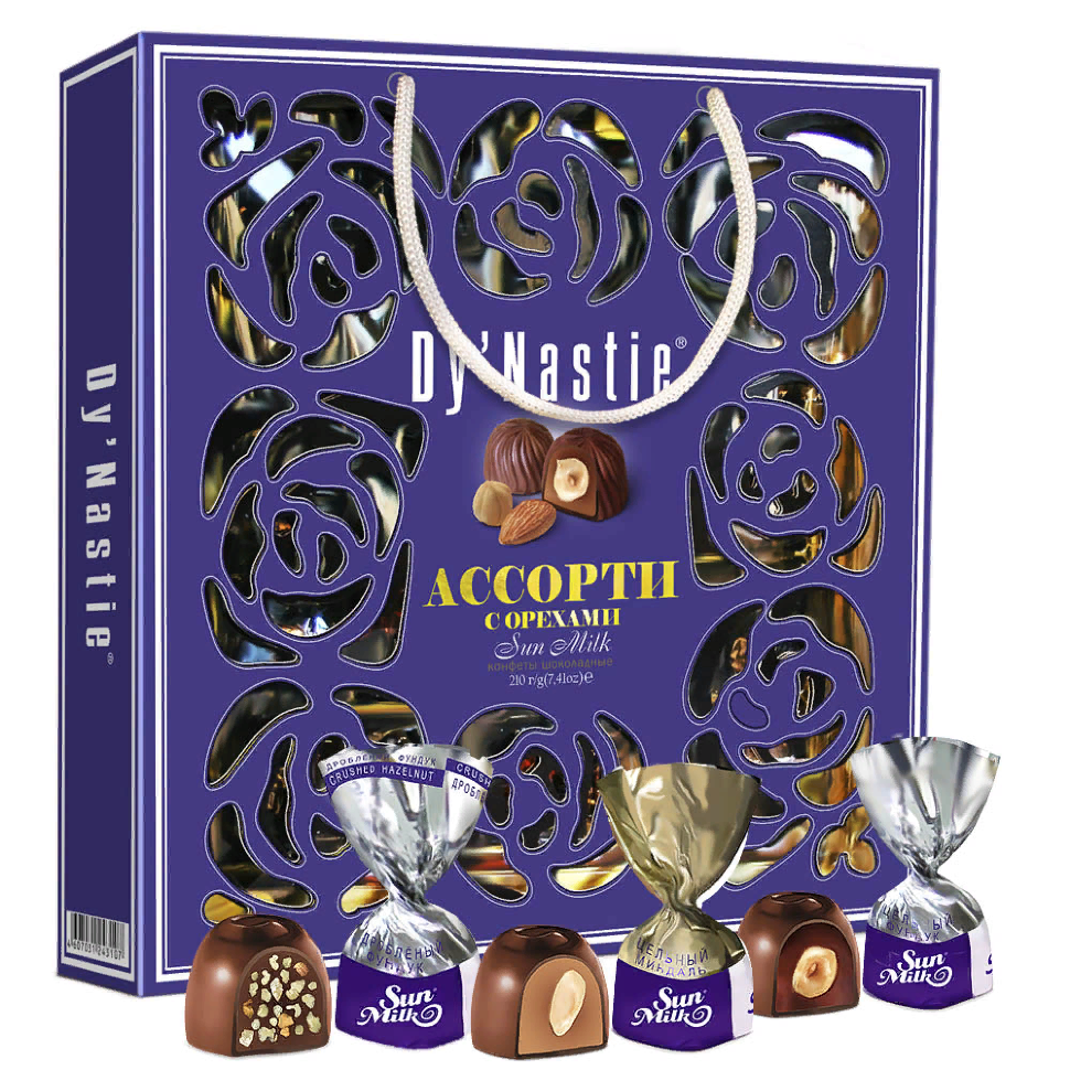  Династия Сумка Конфеты "Ассорти с орехами", 210г     в Светлограде